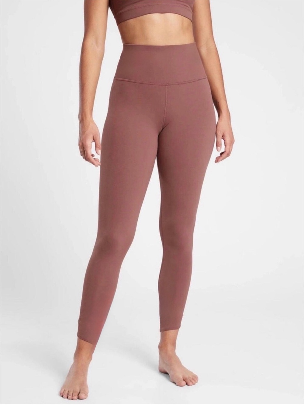 Women’s Athleta Elation 7/8 Tight High-Rise Waist Titanium Brown Leggings ~ S